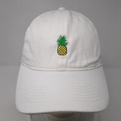 Pineapple Slideback Hat White One Size Solid Adjustable Embroidered