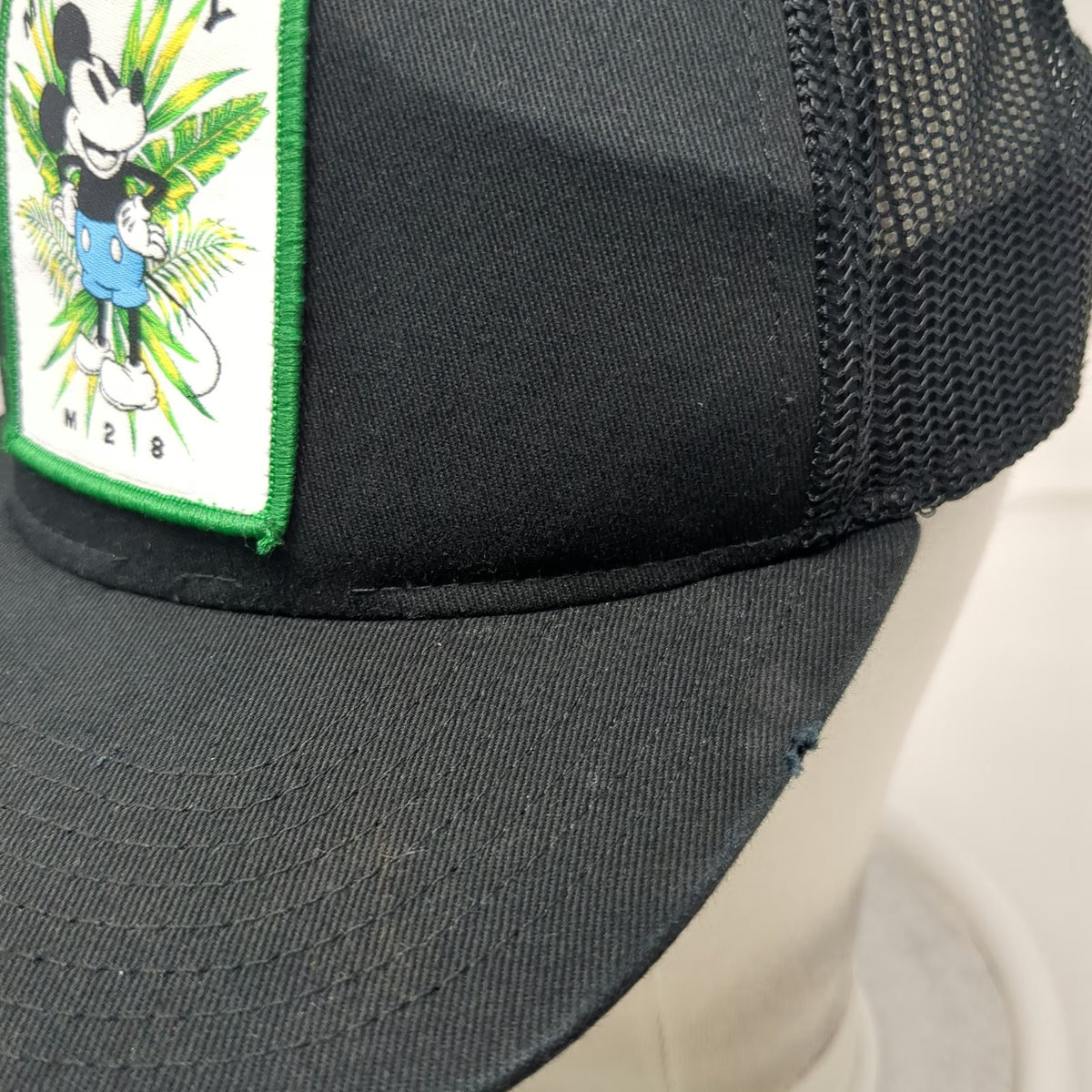 Neff Trucker Hat Black OSFM Mickey Mouse Disney Patch Mesh Snapback Flat Bill