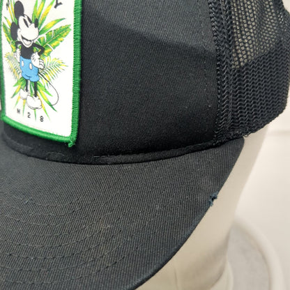 Neff Trucker Hat Black OSFM Mickey Mouse Disney Patch Mesh Snapback Flat Bill