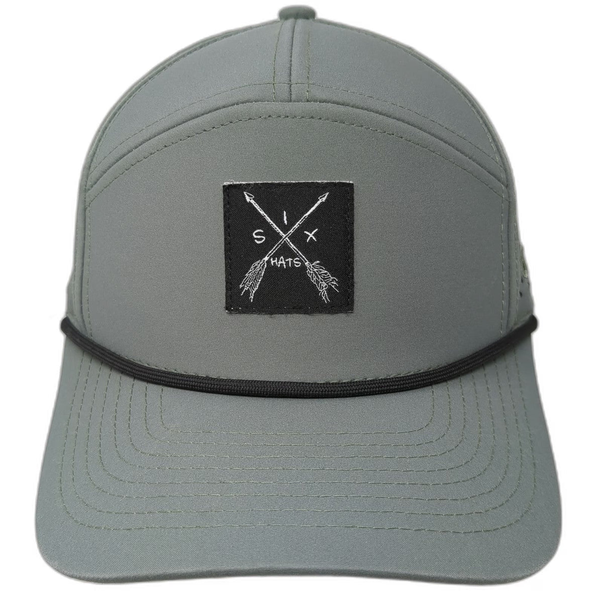 Six Hats Trucker Hat Green One Size Rope Crossed Arrows Patch Snapback hat