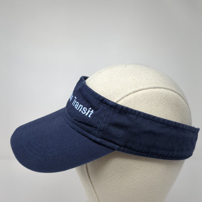 Columbia Transit Strapback Sun Visor Hat Blue OS Adjustable Embroidered Anvil