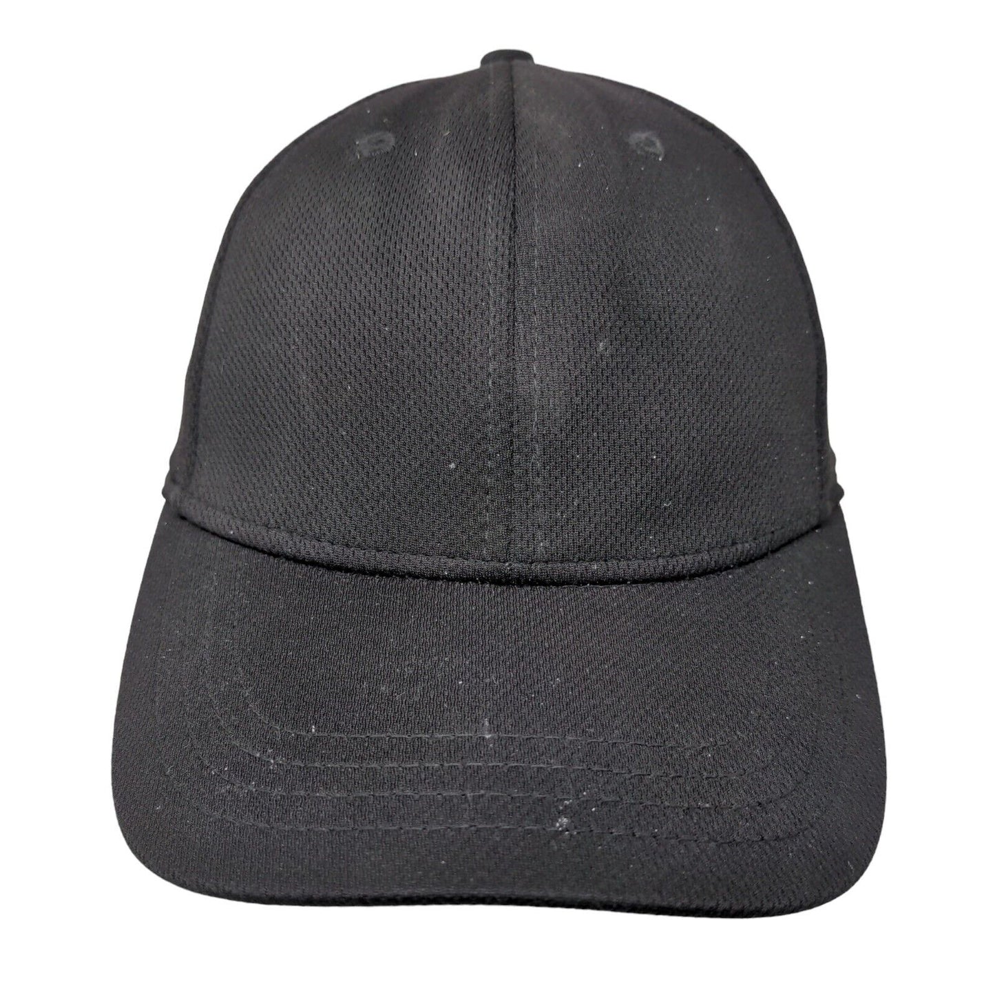 Athletic Works Fitted Hat Rich Black Small/Medium Vent Holes 6 Panel