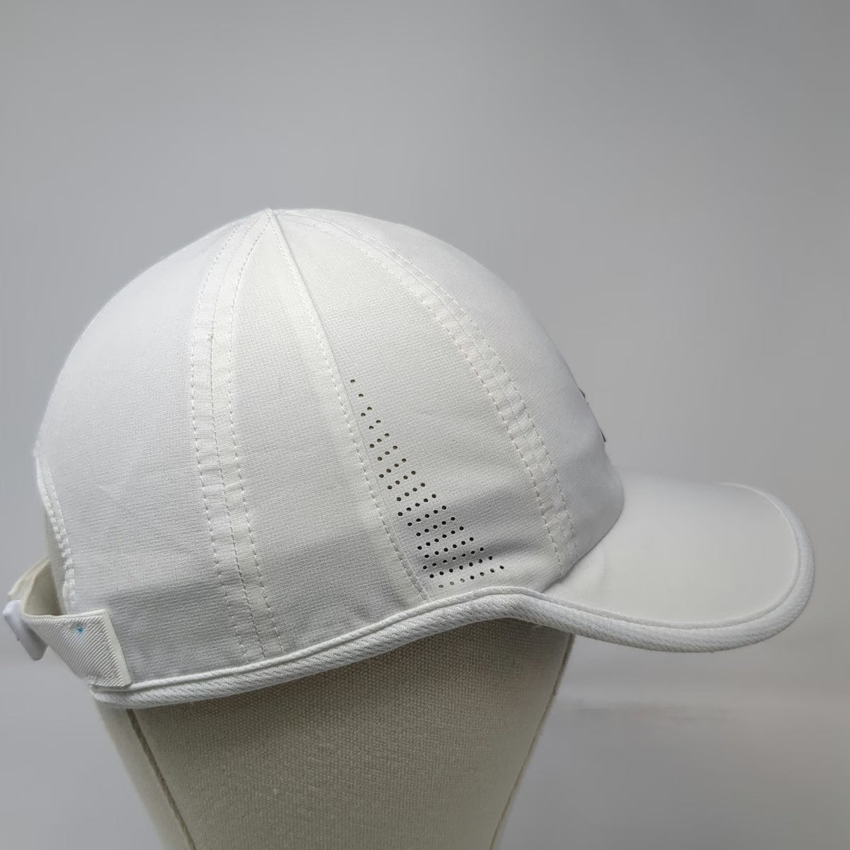 Adidas Baseball Cap White OSFM AeroReady Perforated Performance Strapback Hat