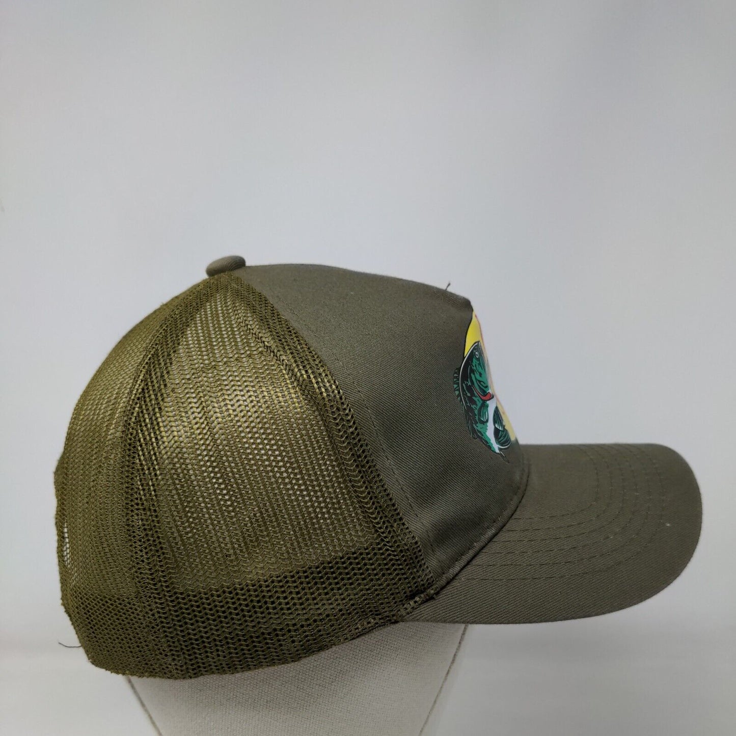 Bass Pro Shops Snapback Trucker Hat Brown OSFM Adjustable Mesh Back Gone Fishing