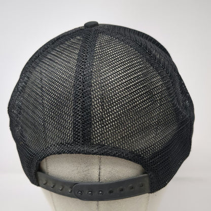 Nissin Trucker Hat Black White OS Fog Mesh Snapback Rope Foam Script Logo