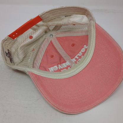 DK Embroidery Trucker Hat Pink Beige Orange One Size South Beach Miami Florida