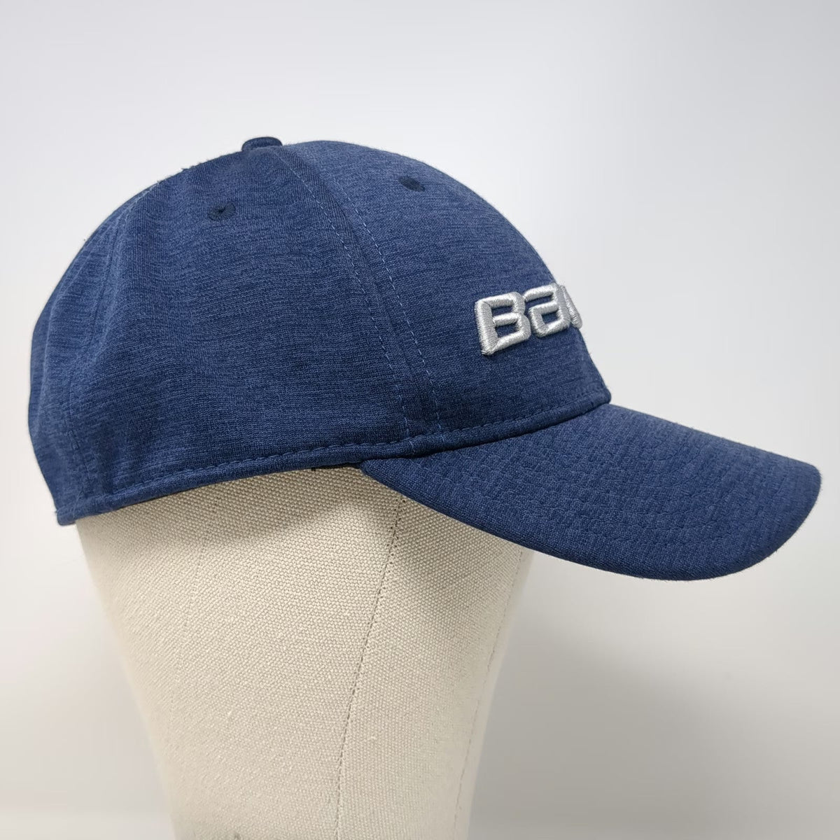 New Era Bauer Hockey Baseball Cap Blue XL Heathered 39THIRTY Stretch Fit Hat