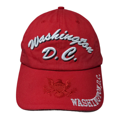 Washington DC Slideback Hat Red One Size Embroidered Triple Timber