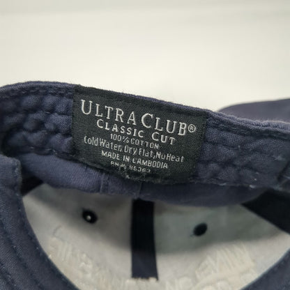 UltraClub Baseball Cap Blue White One Size Strapback Police Academy Hat Cotton