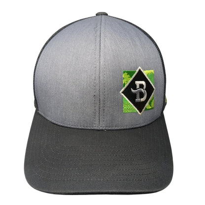 Bellaterra Snapback Mesh Back Trucker Hat Gray One Size Embroidered Logo