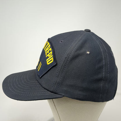 Navy America Snapback Blue OSFM USS Intrepid CVS 11 Aircraft Carrier Hat Yellow