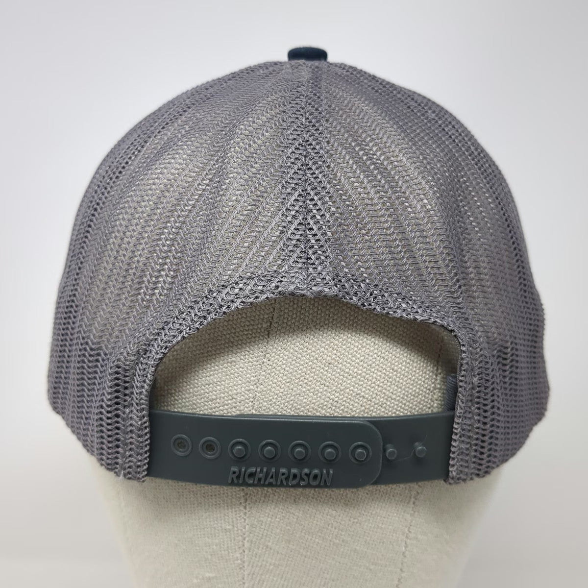 Richardson 112 Trucker Hat Blue Gray One Size Honey Hole Outdoors Leather Patch