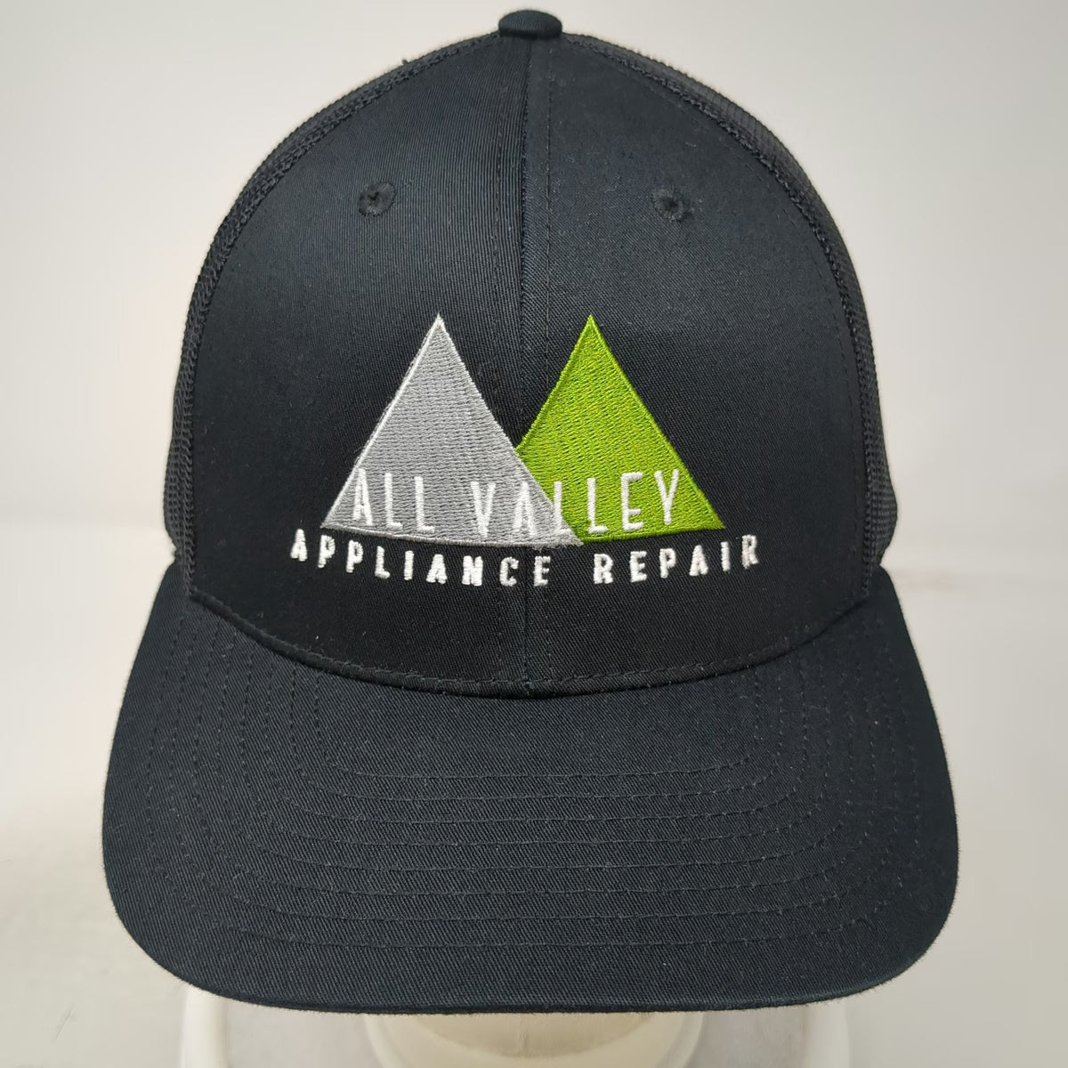 Richardson Trucker Hat Black One Size All Valley Appliance Repair Logo Mesh Back