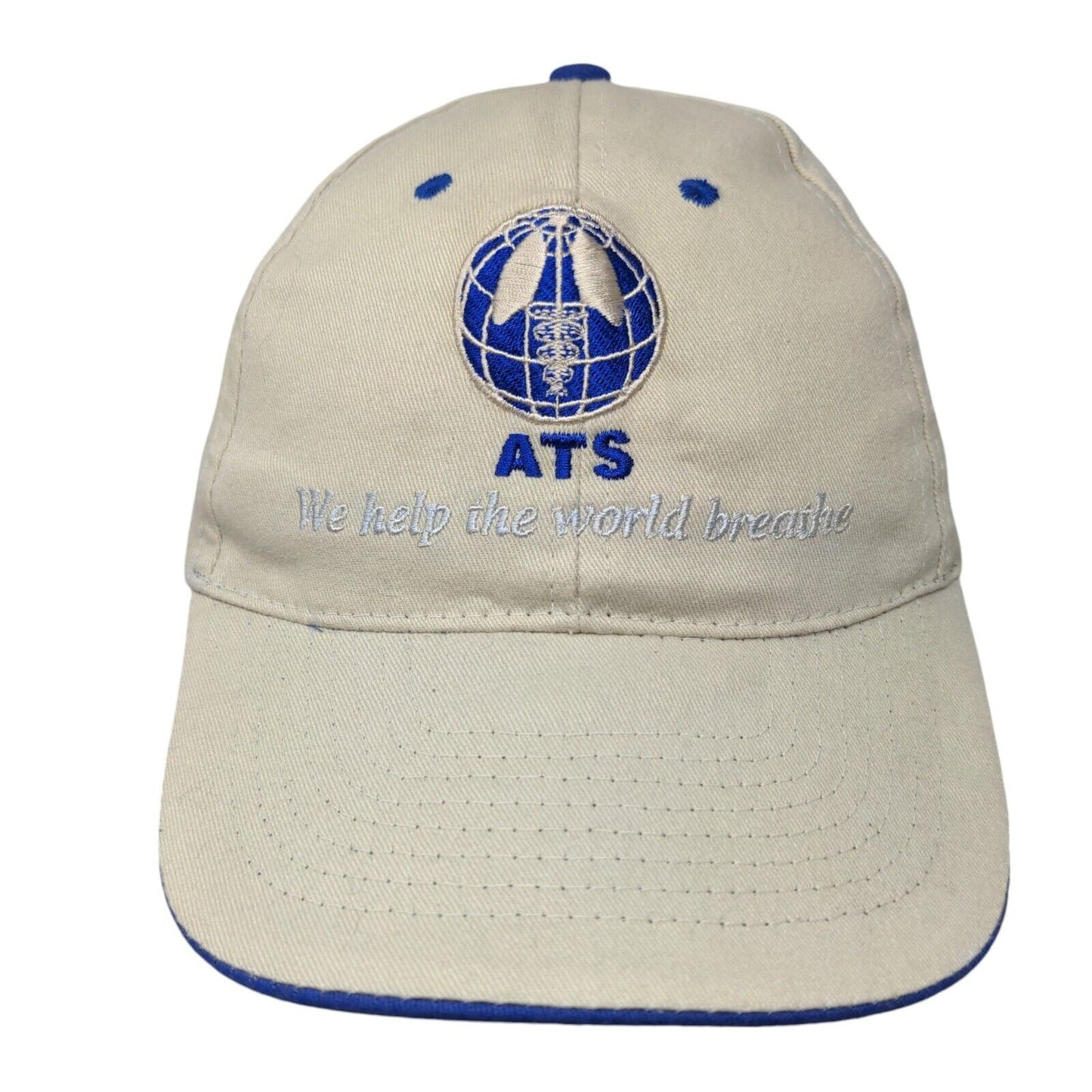 ATS We Help The World Breathe Strapback Hat Tan OSFA Adjustable Hit Wear