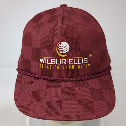 Nissin Wilbur-Ellis Trucker Red Hat One Size Rope Strapback Checkerboard Logo