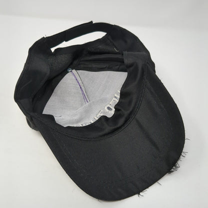 Over The Hill Strapback Hat Black One Size Adjustable Embroidered