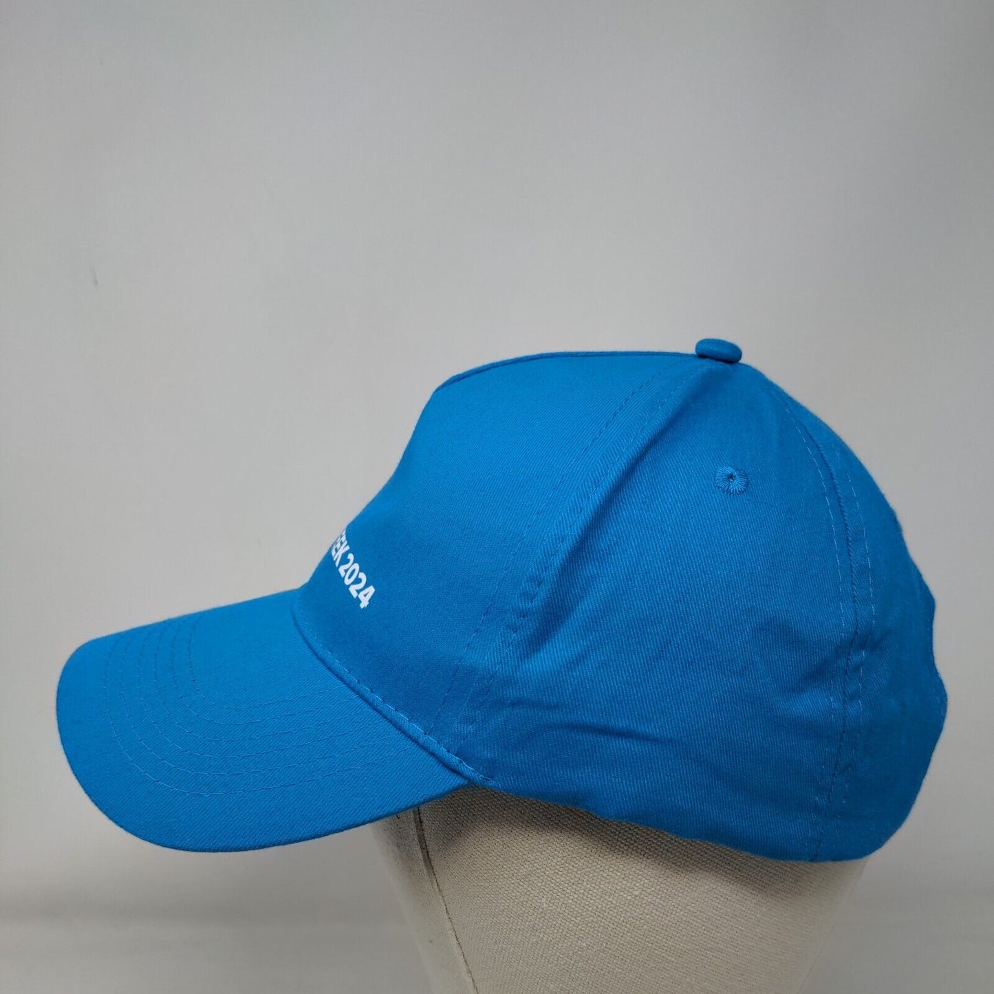 Shock Week 2024 Strapback Hat Blue One Size Adjustable Vented Holes 6 Panel
