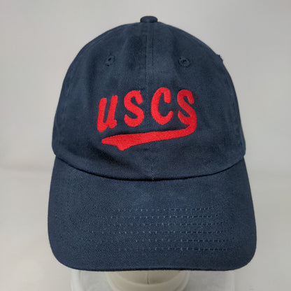 USCS Strapback Hat Blue One Size Adjustable Embroidered 6 Panel Imperial