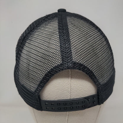 Smiling Face Snapback Mesh Back Trucker Hat Black One Size Breathable