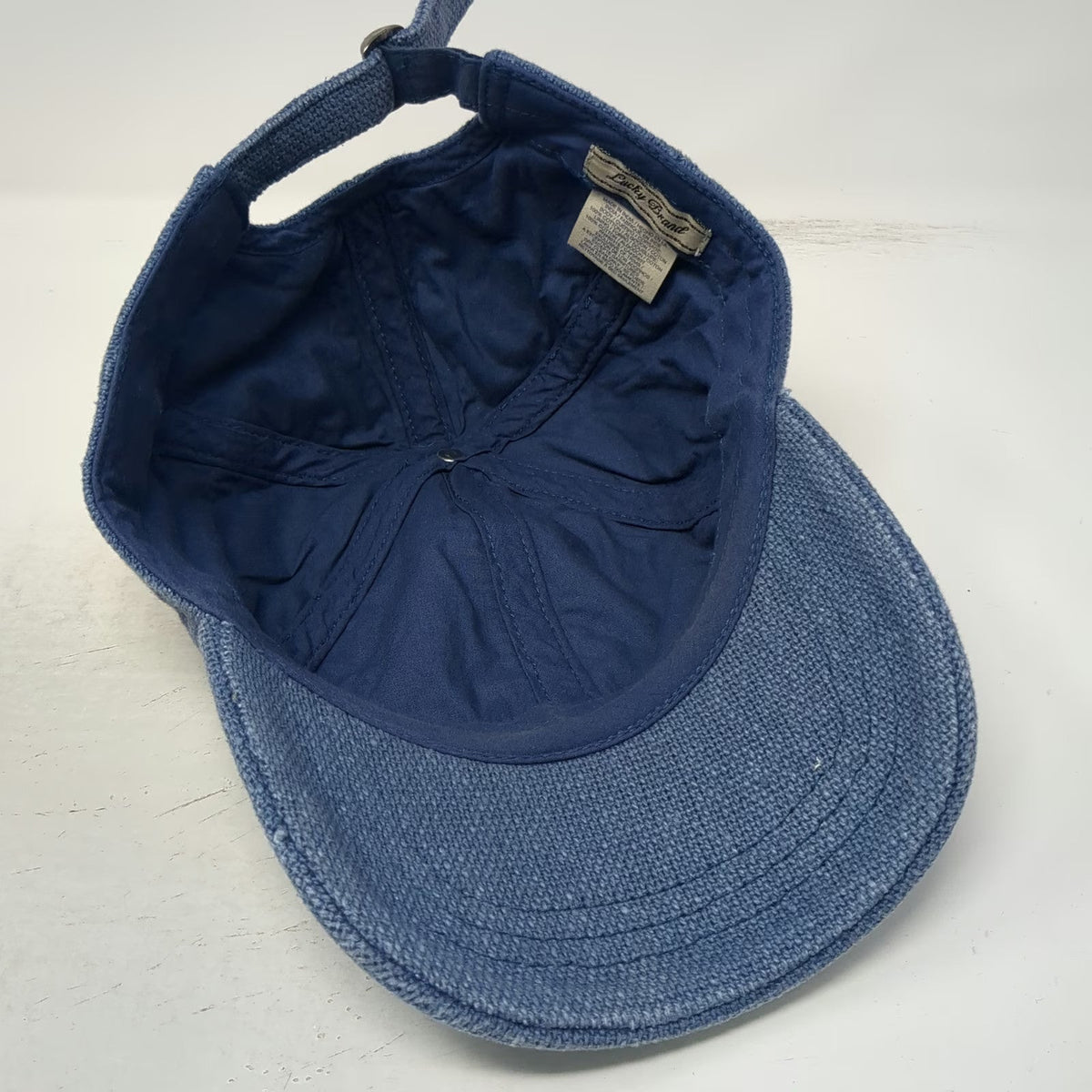 Lucky Brand Baseball Cap Blue One Size Woven Texture Slideback Adjustable Hat