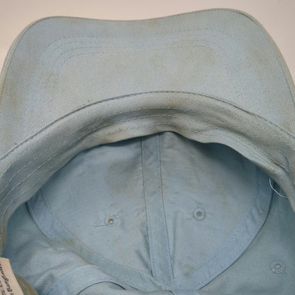 Baseball Cap Blue One Size Leather Strapback Plain Cotton Blank Curved Brim Hat