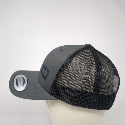 The Classics Yupoong Snapback Mesh Back Trucker Hat Gray One Size Logo