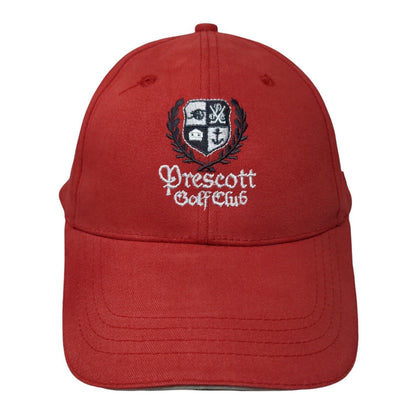 Prescott Golf Club Strapback Hat Red One Size Embroidered Vent Holes