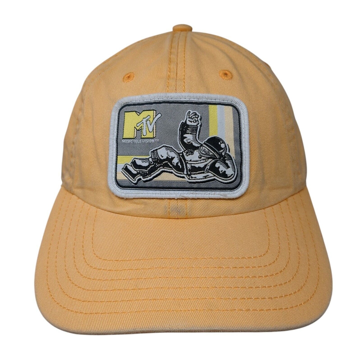 MTV Astronaut Patch Slideback Hat Orange One Size Adjustable 6 Panel