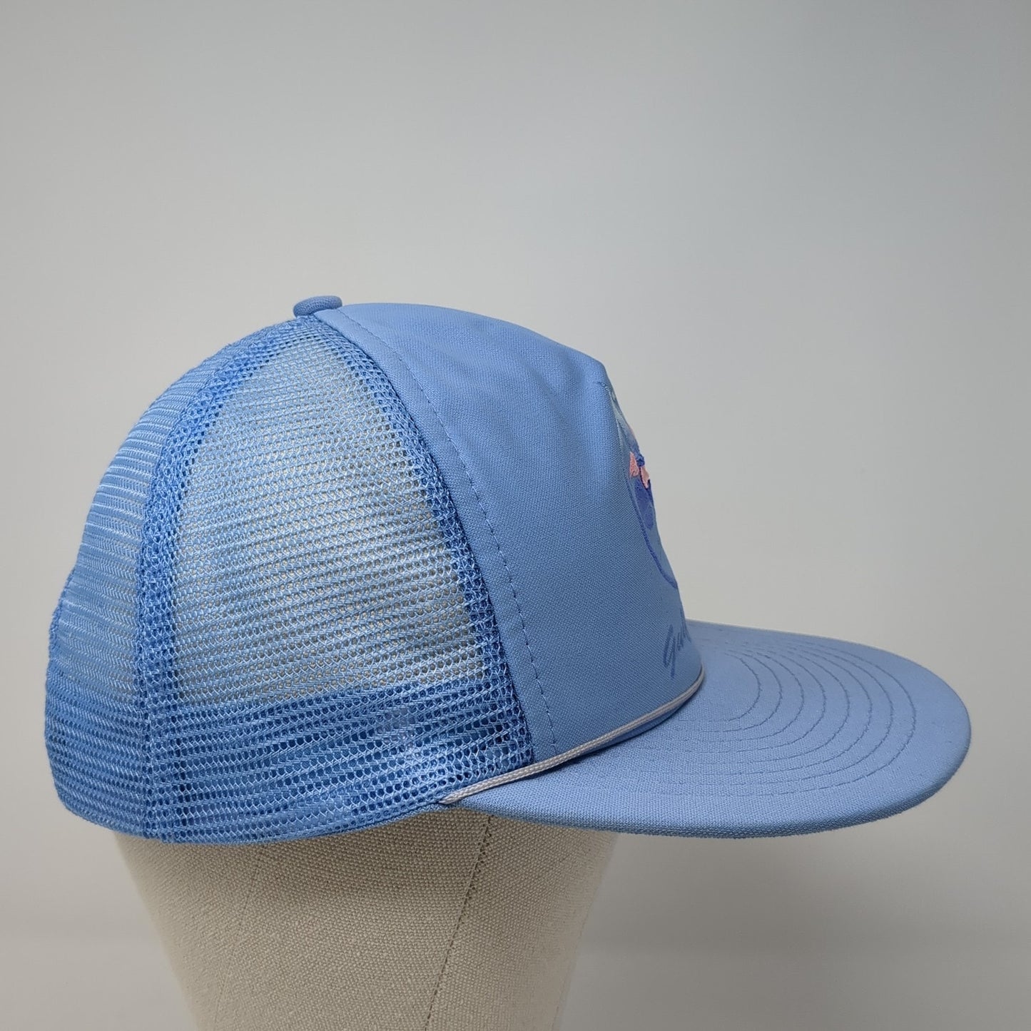 Gulf Shores Snapback Trucker Hat Blue One Size Adjustable Mesh Back Rope