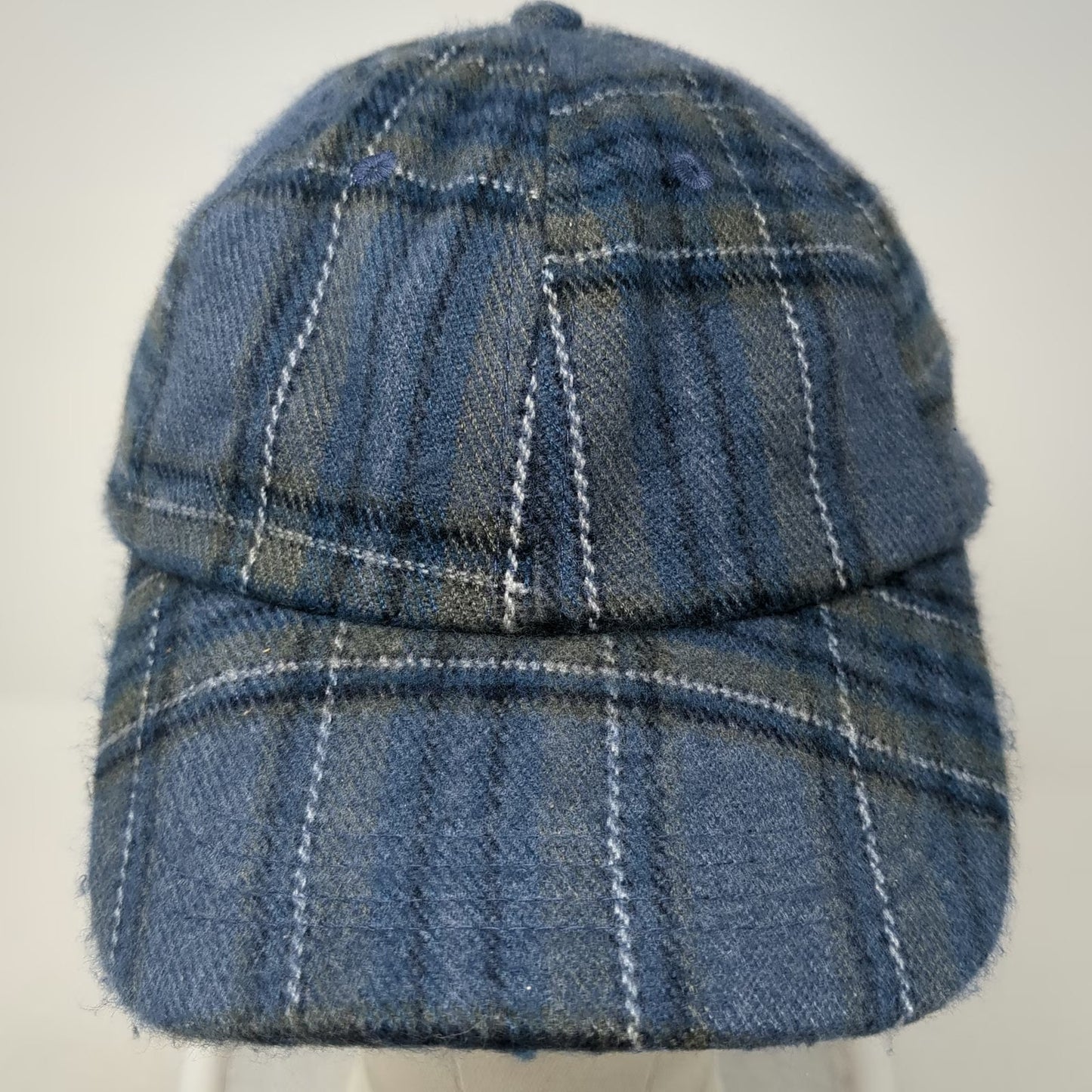 Target Plaid Baseball Cap Blue One Size Slideback Hat Checkered Pattern Fabric