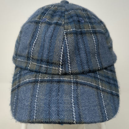 Target Plaid Baseball Cap Blue One Size Slideback Hat Checkered Pattern Fabric