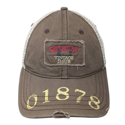 Okoboji Vintage Issue Snapback Trucker Hat Brown One Size Mesh Back