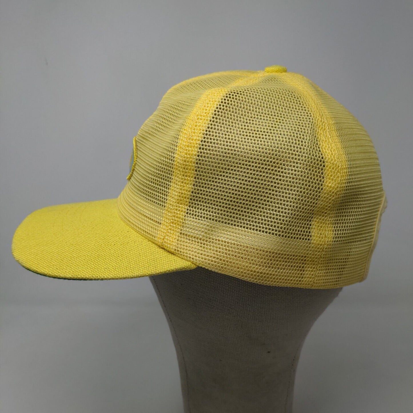 Balan Mens Snapback Mesh Back Trucker Hat Yellow Size M Embroidered Logo Vintage