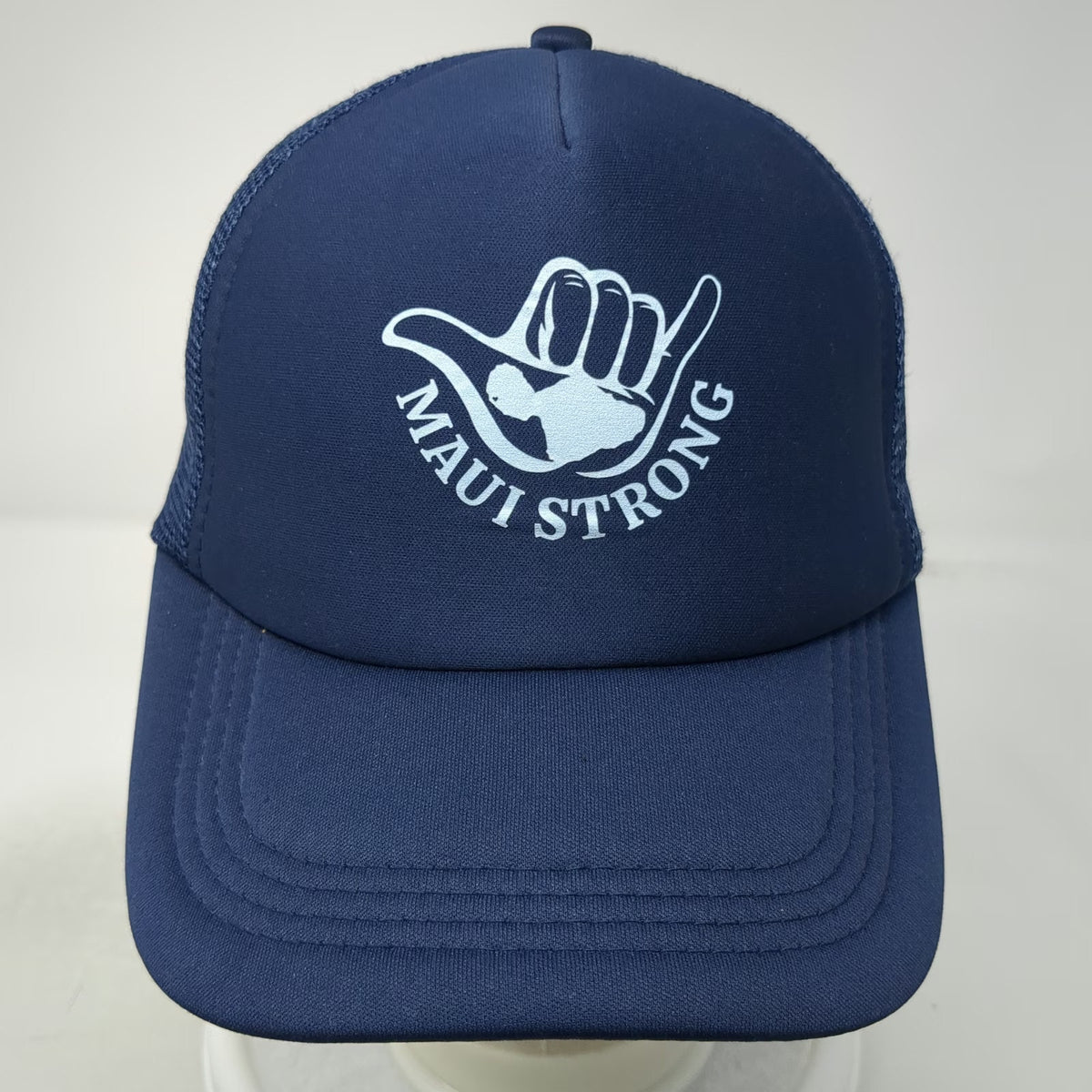Kai Aloha Supply Trucker Hat Blue One Size Maui Strong Shaka Mesh Snapback
