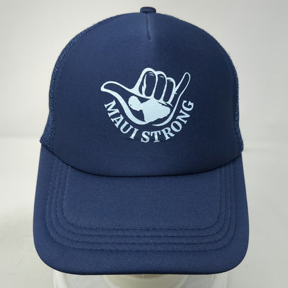 Kai Aloha Supply Trucker Hat Blue One Size Maui Strong Shaka Mesh Snapback
