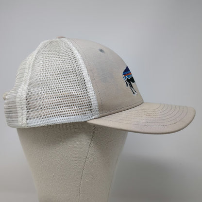 Patagonia Trucker Hat Gray One Size Mesh Back Embroidered Bison Mountain Logo