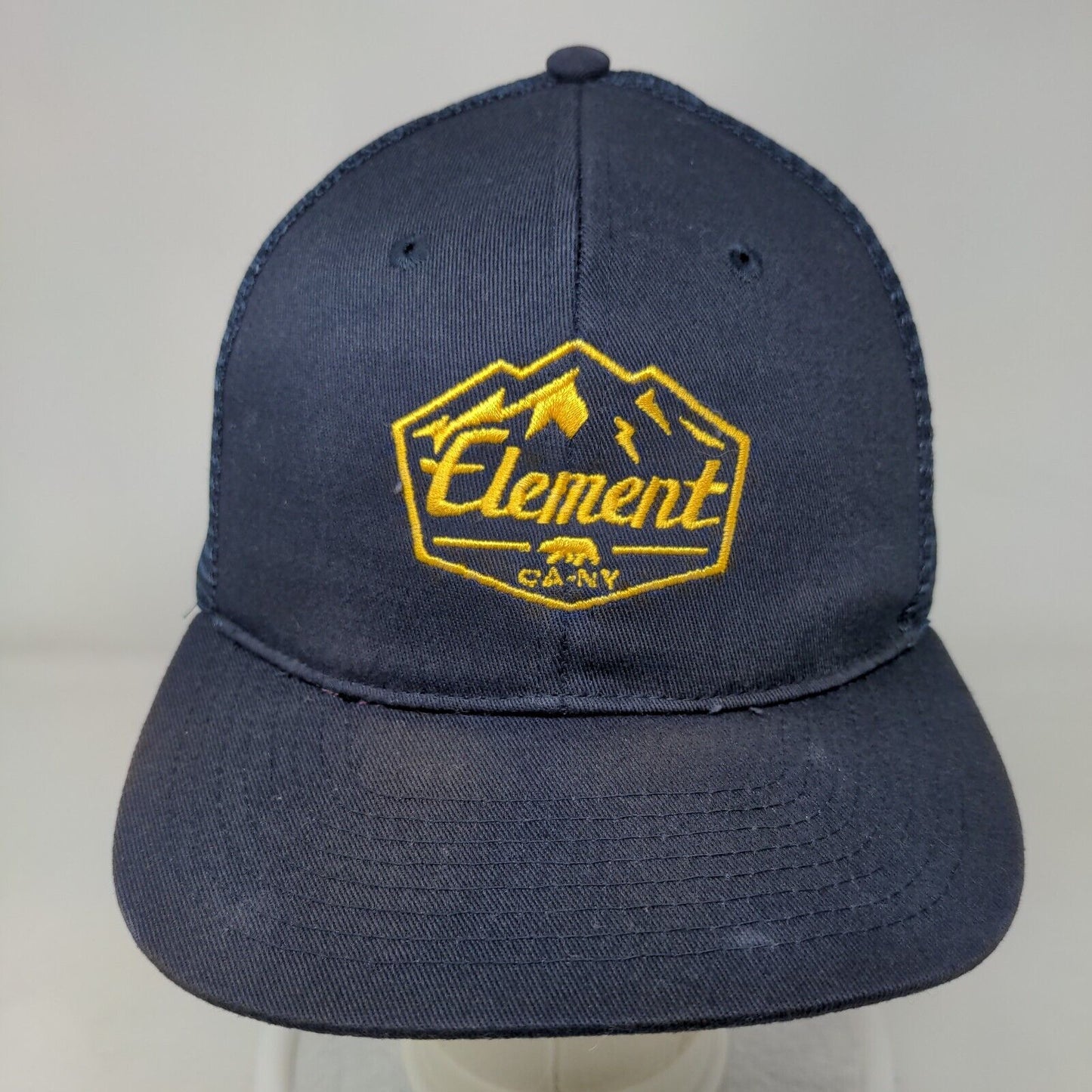 Element CA-NY Snapback Trucker Hat Blue OS Adjustable Embroidered Mesh Back