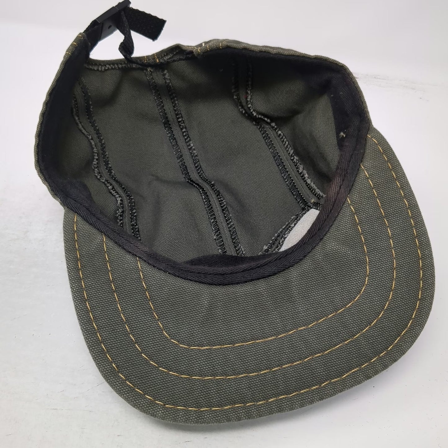 Ape & Bird 5 Panel Green Hat OS Strapback Canvas Contrast Stitch Made in USA