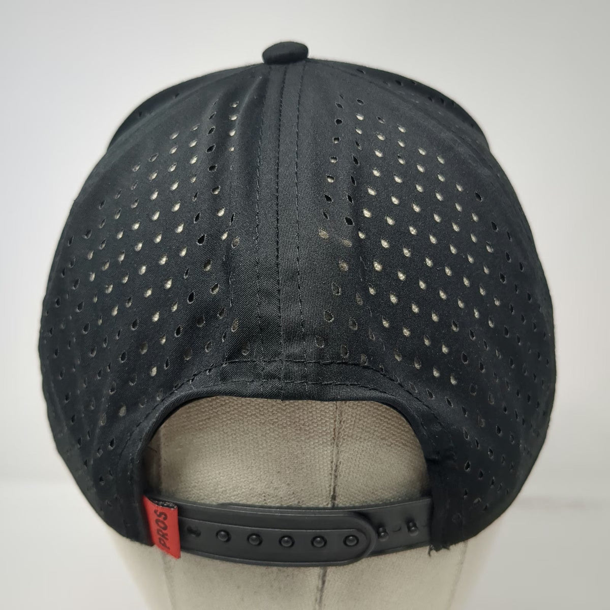 PROS Trucker Hat Black One Size Rope PVC Patch Perforated Snapback Serve Elevate