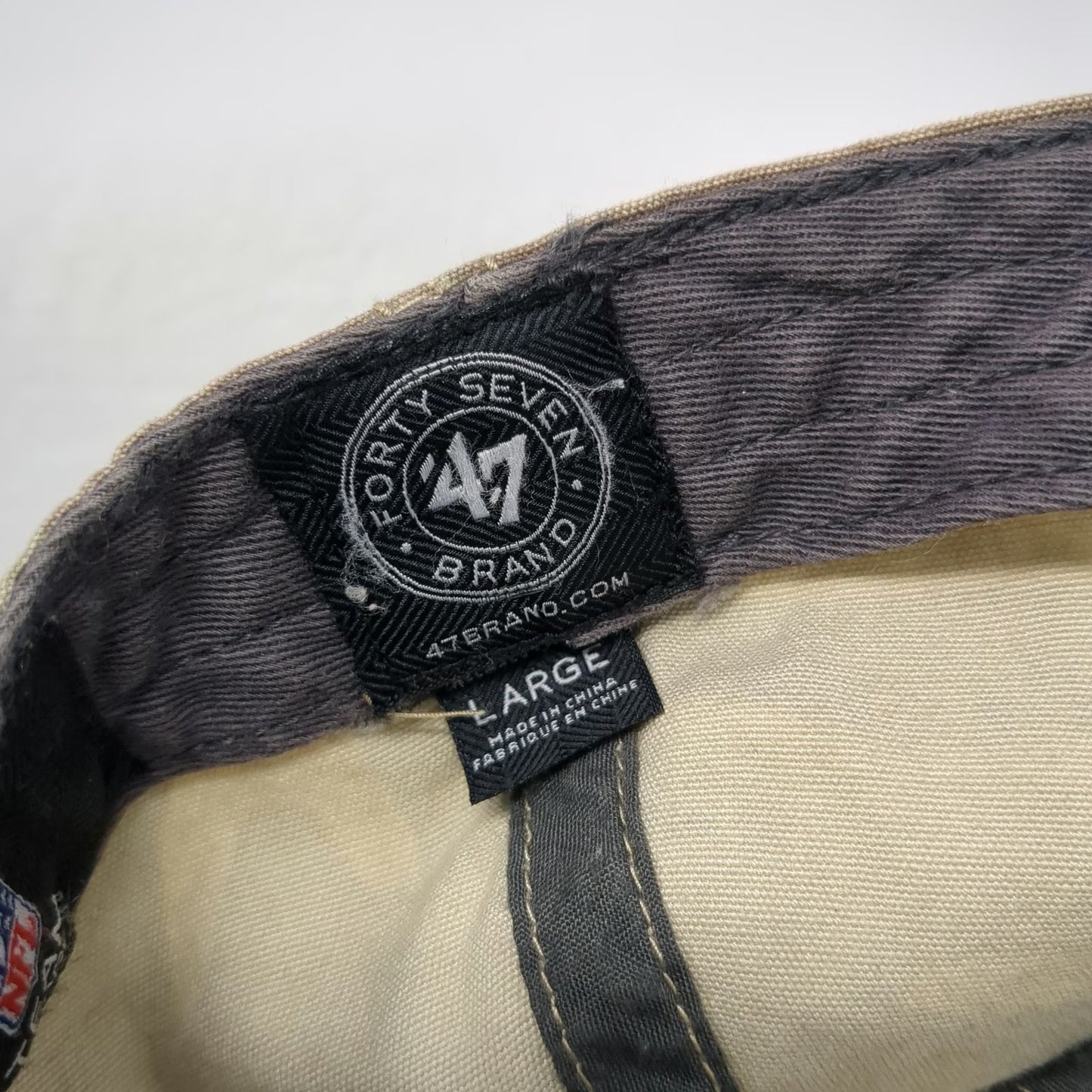 47 Brand NFL New England Patriots Cap Green L Camo Raw Edge Patch Franchise Hat