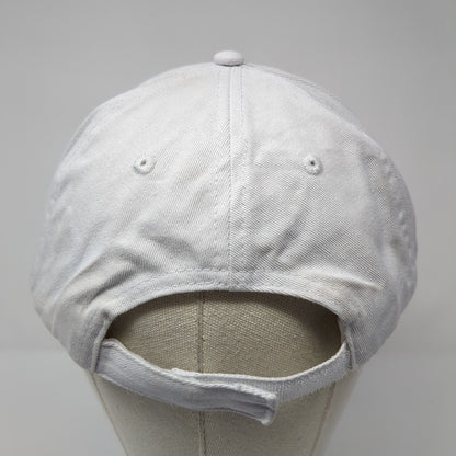 Unbranded Strapback Hat White One Size Adjustable Embroidered Vented Holes