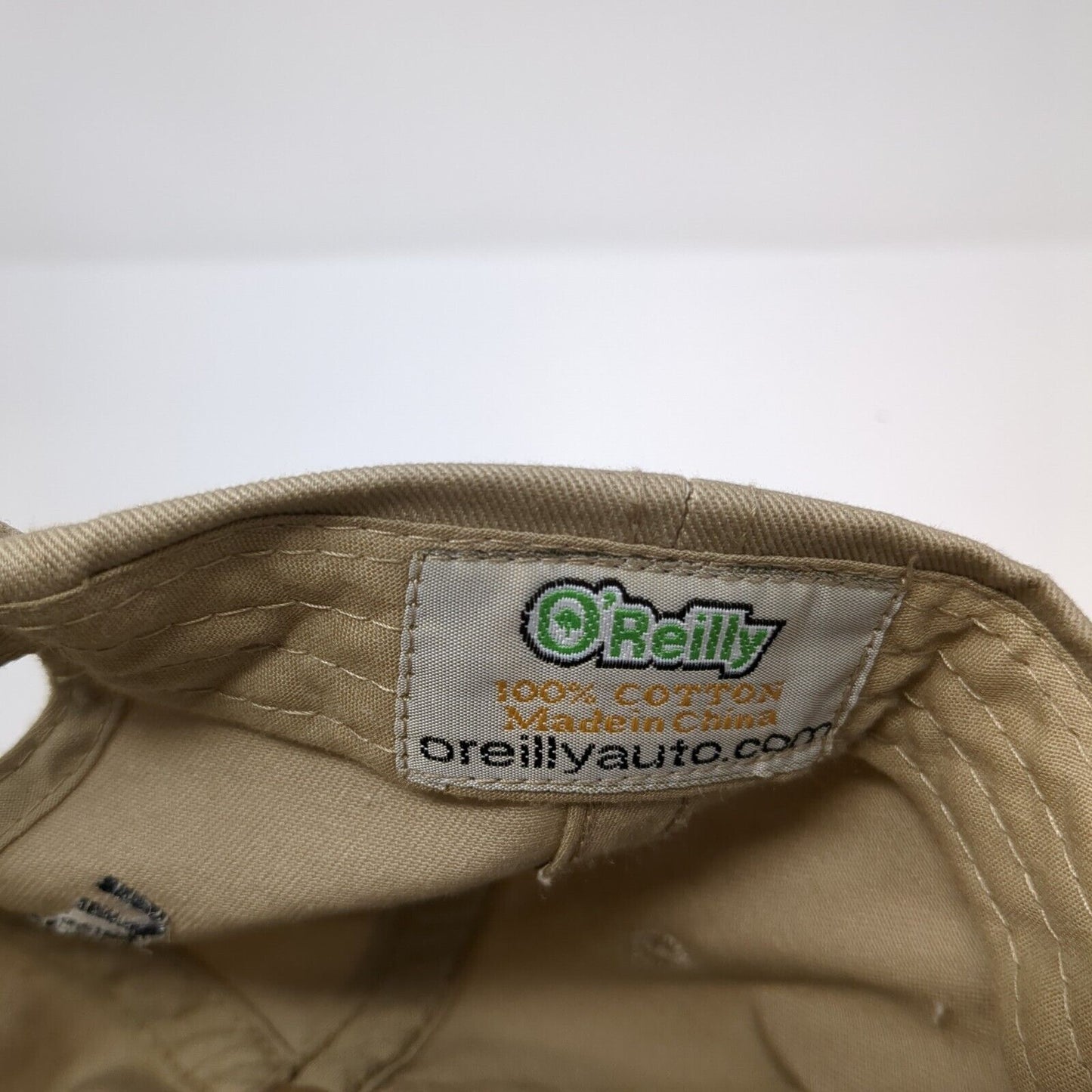 O' Reilly Auto Parts Strapback Hat Tan One Size Adjustable Embroidered 6 Panel