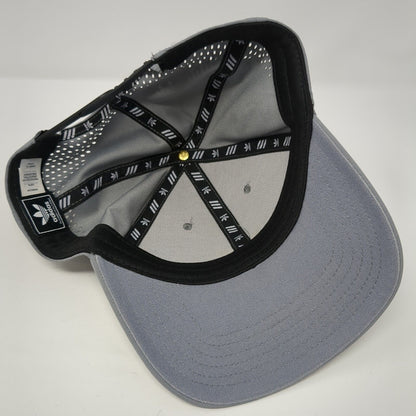 Adidas Trefoil Snapback Hat Gray One Size Solid Adjustable Perforated