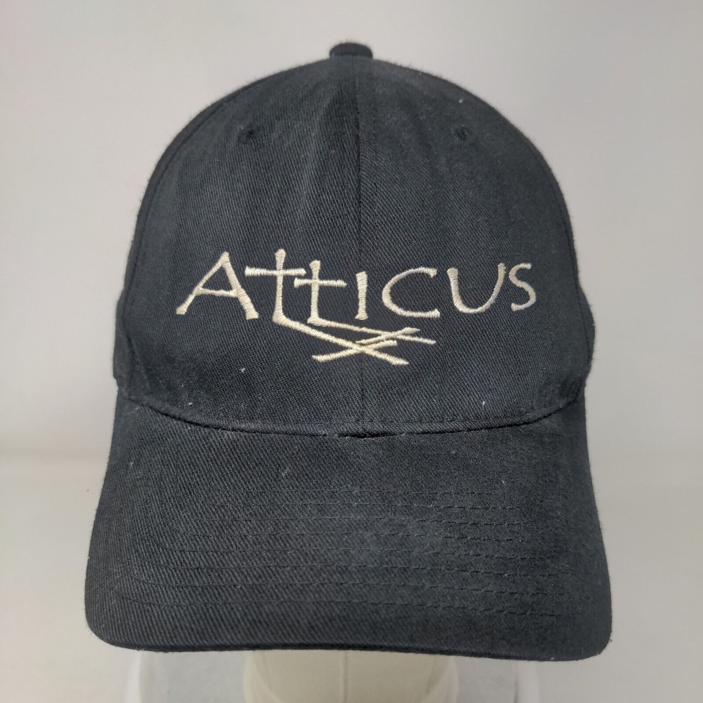 Atticus Fitted Hat Black Small-Medium Embroidered Flexfit Yupoong