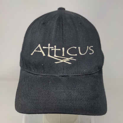 Atticus Fitted Hat Black Small-Medium Embroidered Flexfit Yupoong