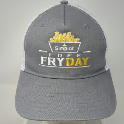 Quake City Caps Trucker Hat Gray One Size Simplot Free Fry Day Mesh Back hat