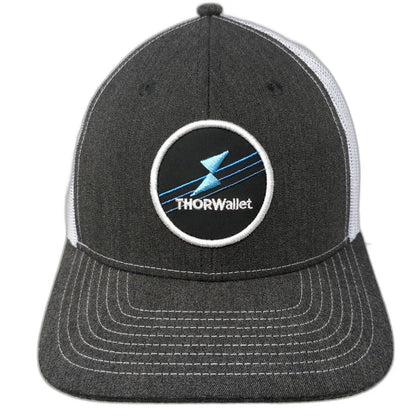 Gray White Blue Trucker Hat One Size THORWallet Founder Edition Snapback Mesh