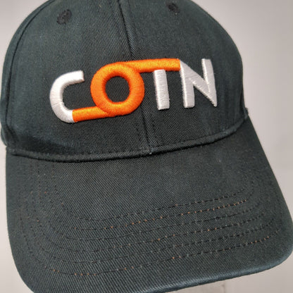 COTN Slideback Hat Black OSFA Adjustable Embroidered Solid 6 Panel