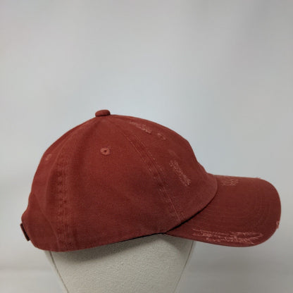 Unbranded Strapback Hat Red One Size Adjustable Solid 6 Panel Blank