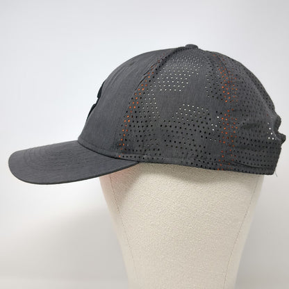 International Trucker Hat Gray One Size Perforated Snapback Orange Underbrim